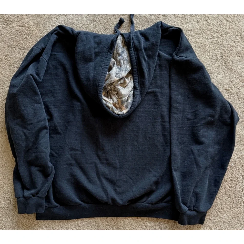 Realtree Hoodie Sweatshirt iBlack Pullover Long Sleeve Kangaroo Pockets Camo XL